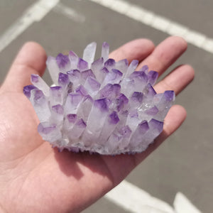 Natural Purple Phantom Quartz Crystal Cluster - Mineral Reiki Healing Specimen - Home Decor