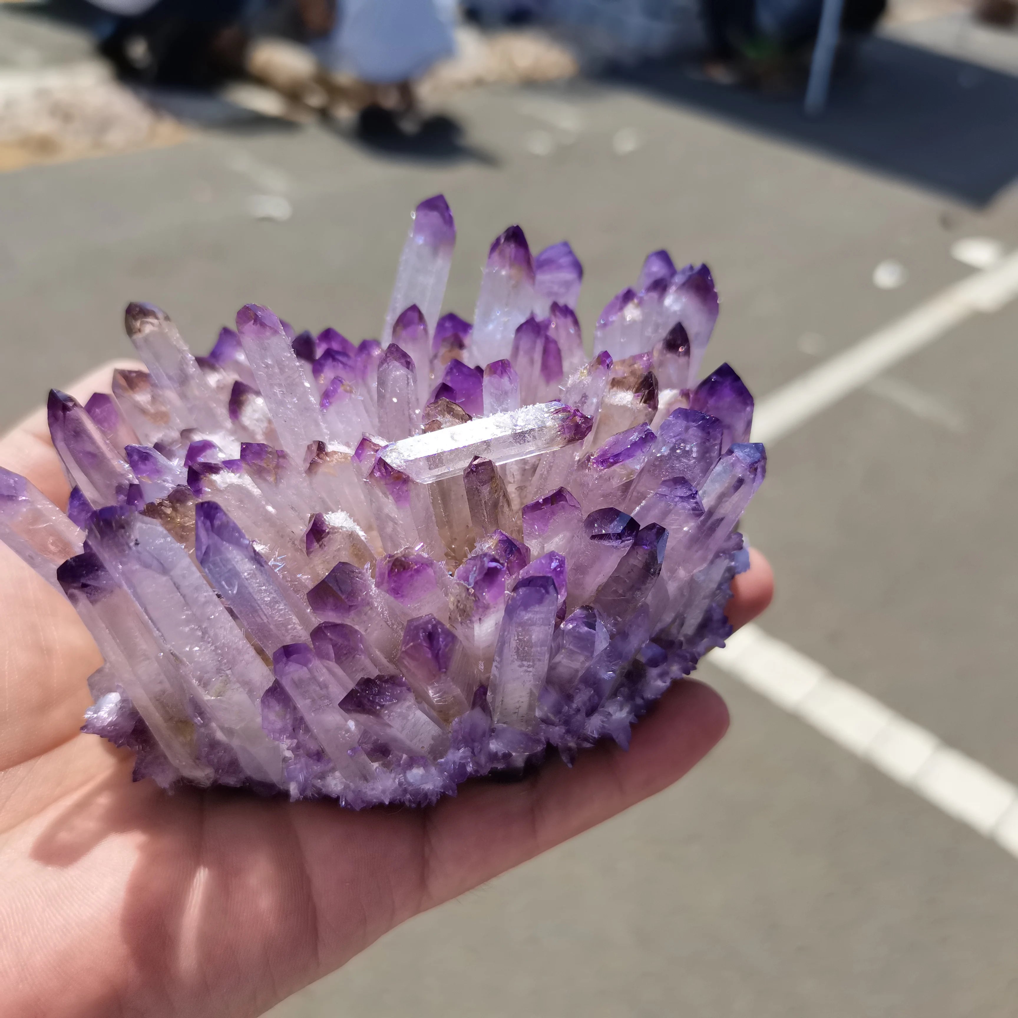 Natural Purple Phantom Quartz Crystal Cluster - Mineral Reiki Healing Specimen - Home Decor